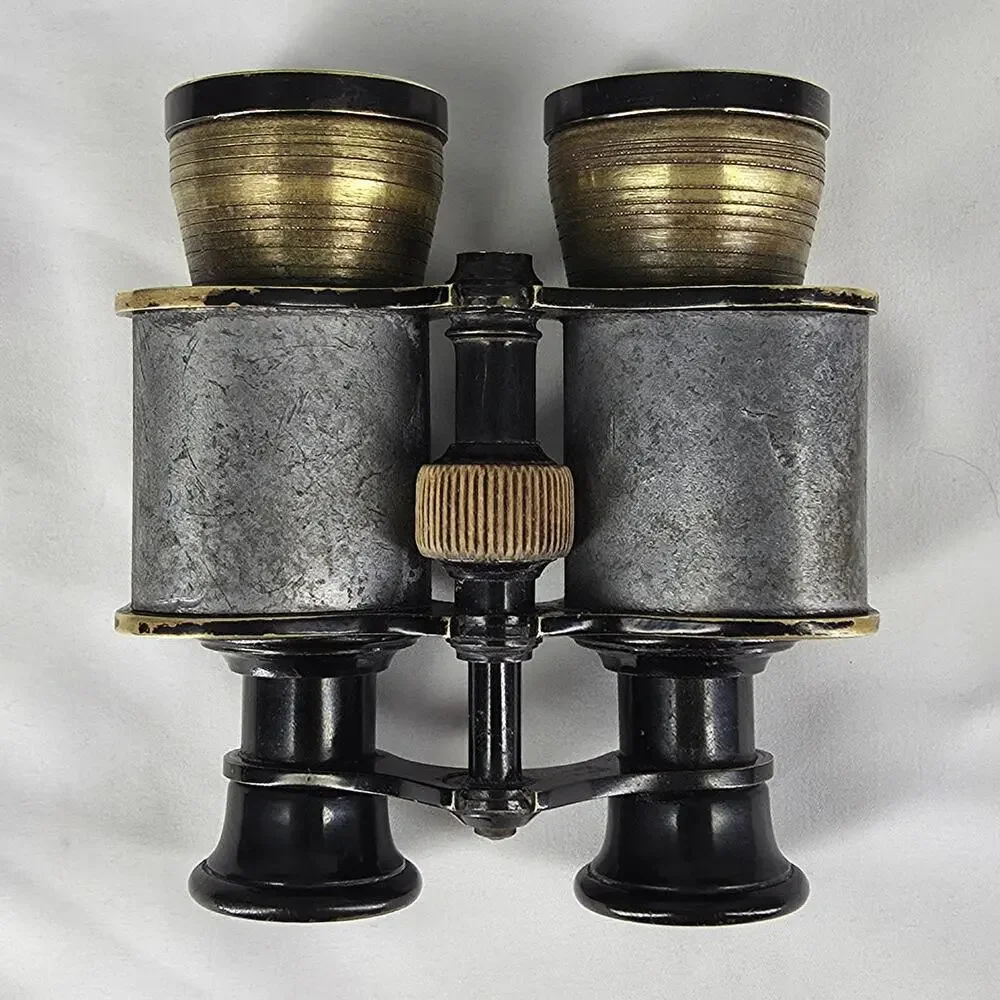 VINTAGE COMTESSE PARIS BINOCULARS BRASS & METAL WWI ERA FIELD GLASSES